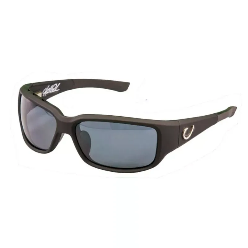 MUSTAD HP POLARIZED SUNGLASSES - BLACK VENTED FRAME, SMOKE L Uitverkoop
