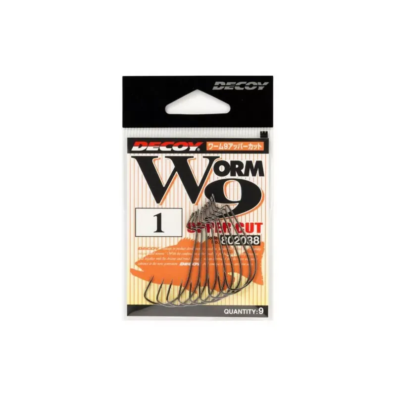 DEC DECOY WORM9 UPPERCUT 1 NS BLACK 9PCS/BAG - Direct Beschikbaar