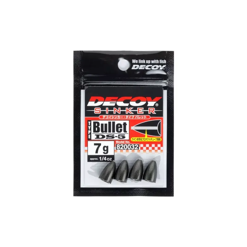 Tijdelijk Beschikbaar DEC DS-5 DECOY SINKER TYPE BULLET 7G GUN BLACK 4PCS/BAG - Br