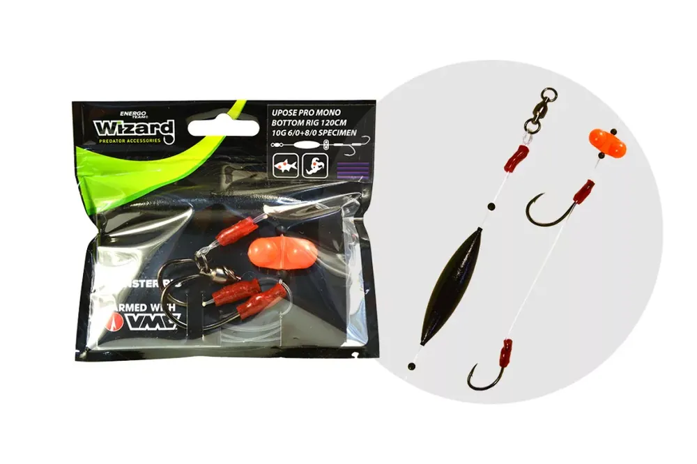 Direct Verzonden WIZARD MONSTER UPOSE PRO MONO BOTTOM RIG 10G 6/0+8/0 SPECIME