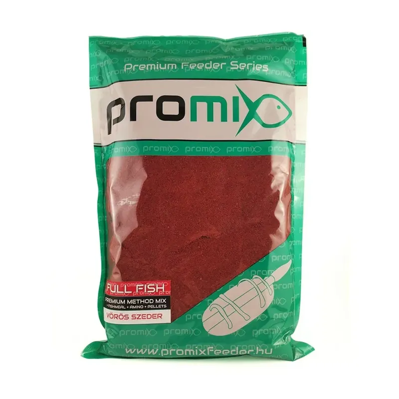Aanbieding PROMIX FULL FISH METHOD MIX VÖRÖS SZEDER 800G -