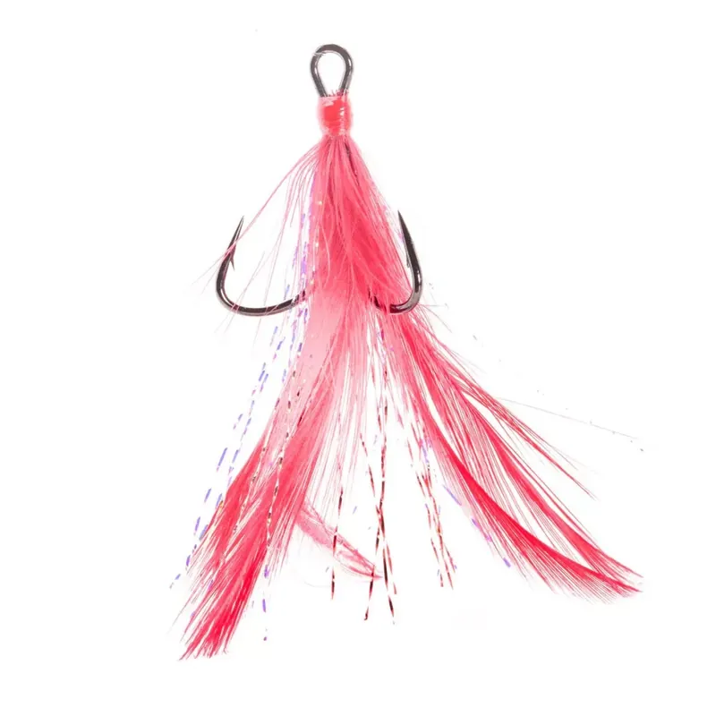 MUSTAD IN-LINE TRIPLE GRIP, RED TINSEL, 1 2DB/CSOMAG - Bruta Voordeelprijs