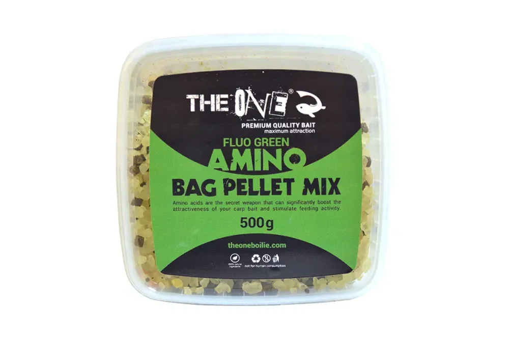 THE ONE AMINO BAG PELLET MIX FLUO GREEN 500 GR Laatste Kans