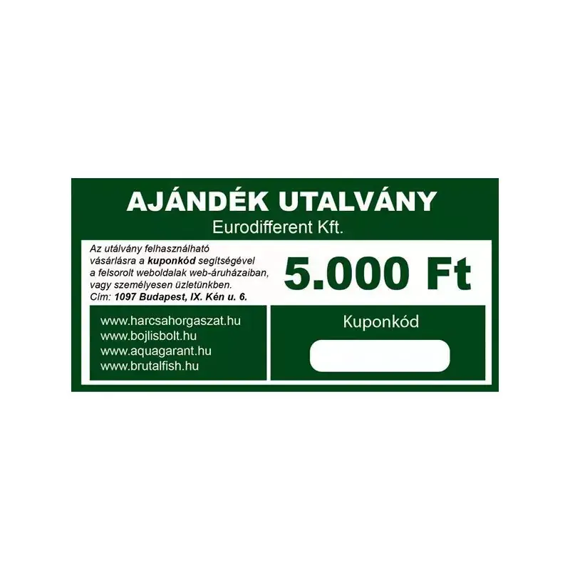 Finale Uitverkoop Horgász Ajándék Vásárlási Utalvány 5.000Ft - Ak