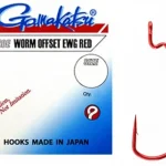 Aanbieding GAMAKATSU WORM OFFSET EWG RED 1/0