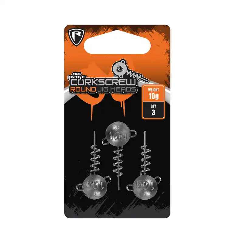 FOX RAGE CORKSCREW ROUND JIG HEADS 20G Flitsaanbieding