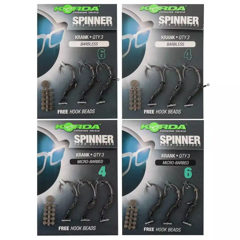 KORDA SPINNER HOOK SECTIONS KRANK 6 BARBLESS Exclusieve Aanbieding