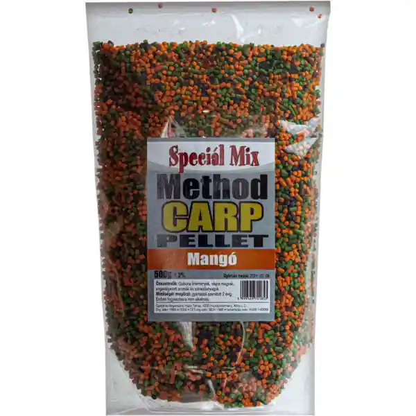 Aanbieding SPECIÁL MIX METHOD CARP PELLET MANGÓ 500GR