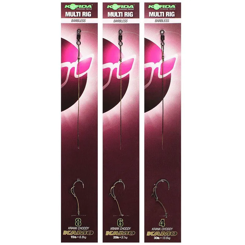Actieprijs KORDA MULTI RIG SIZE 4 BARBLESS KRANK CHODDY - KAMO 30LB