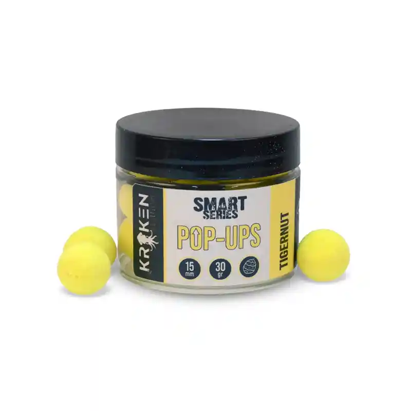 Direct Beschikbaar KRAKEN SMART SERIES TIGERNUT FLUO YELLOW POP UPS 15MM 30GR