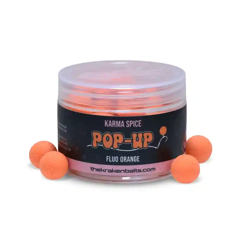 Korting KRAKEN KARMA SPICE FLUO ORANGE POP-UPS 15MM 50GR
