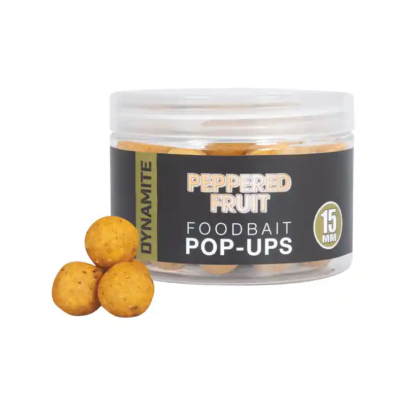 Op = Op DYNAMITE BAITS PEPPERED FRUIT FLUORO POP-UPS 15MM