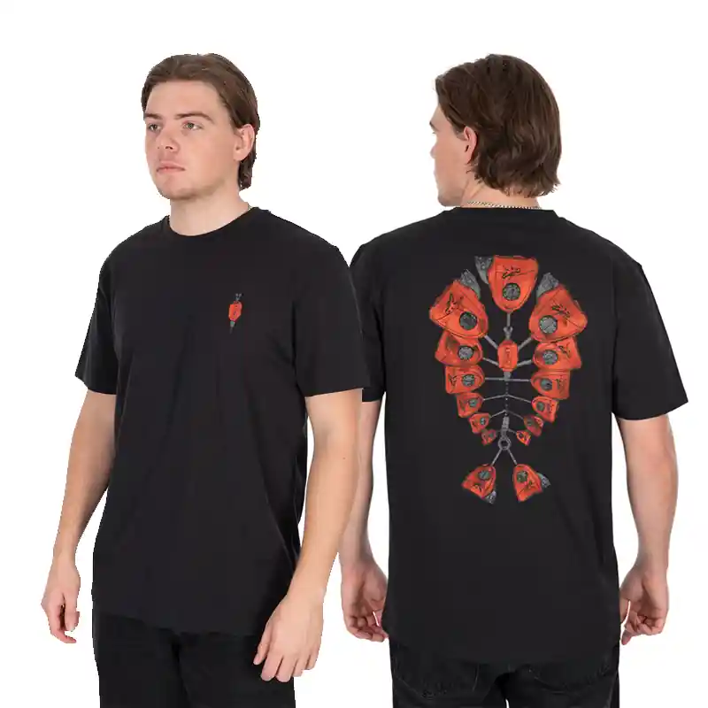Populair FOX ORANGE INDICATOR T-SHIRT BLACK - S