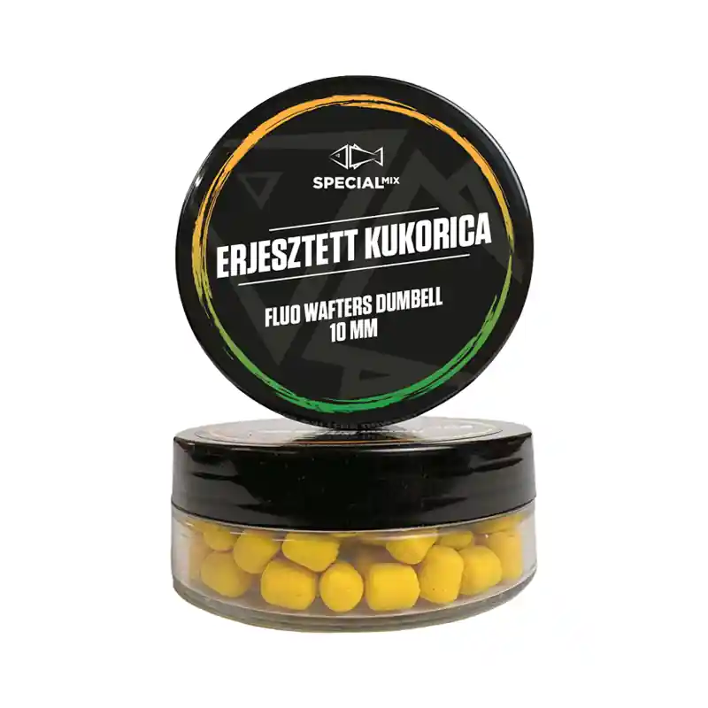 Bestel Nu SPECIÁL MIX FLUO WAFTERS DUMBELL 10MM ERJESZETETT KUKORICA