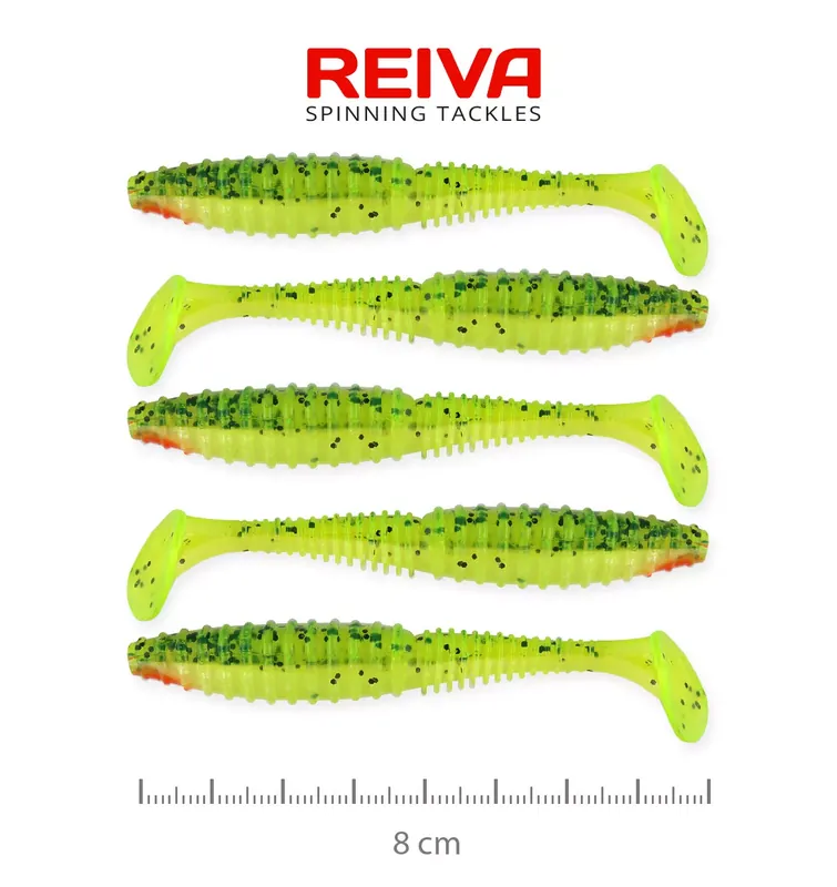Superprijs REIVA Zander Power Shad 8cm 5db/cs (Watermelon) - Fishinglan