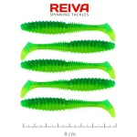 Lage Prijs REIVA Zander Power Shad 8cm 5db/cs (Poison Green) - Fishingl