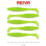 Premium REIVA Zander Power Shad 8cm 5db/cs (Flash Chartreuse) - Fish