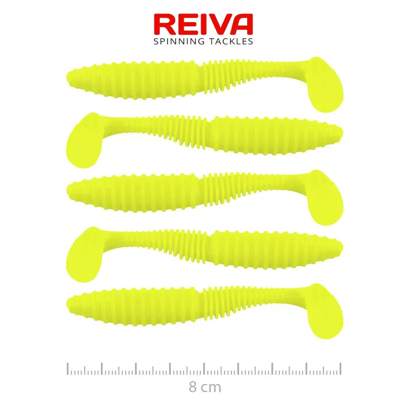 Tijdelijk Beschikbaar REIVA Zander Power Shad 8cm 5db/cs (Lemonade) - Fishingland.