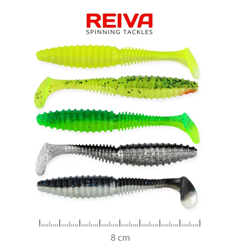 REIVA Zander Power Shad 8cm 5db/cs (5szín) Direct Beschikbaar