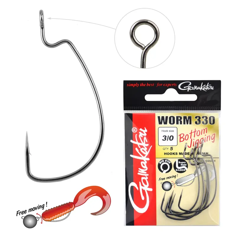 Alleen Vandaag GAMAKATSU Worm-330 Bottom Jigging 4/0-ás 5db/cs - Fishinglan