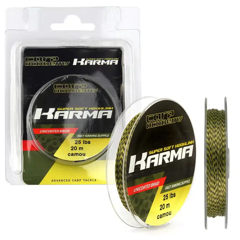 CARP ACADEMY Karma Hooklink 20m 20lb Camo Aanbieding