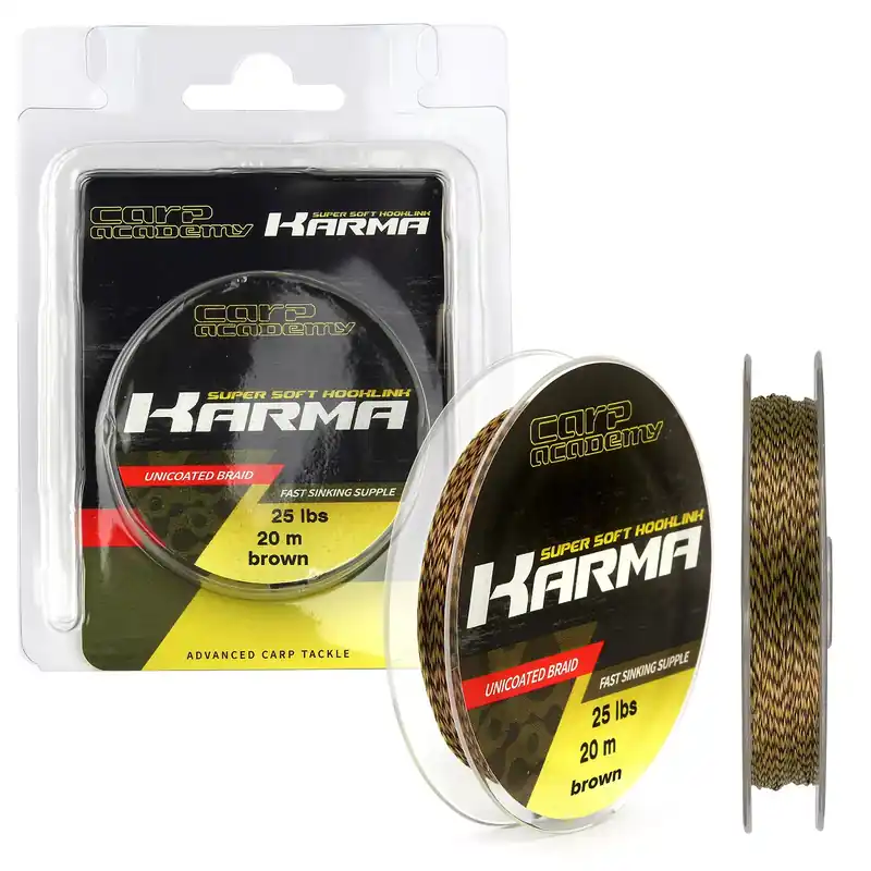CARP ACADEMY Karma Hooklink 20m 25lb Brown Lage Prijs