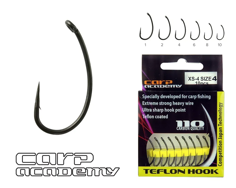 CARP ACADEMY Teflon Hook XS-4 1-es Alleen Vandaag