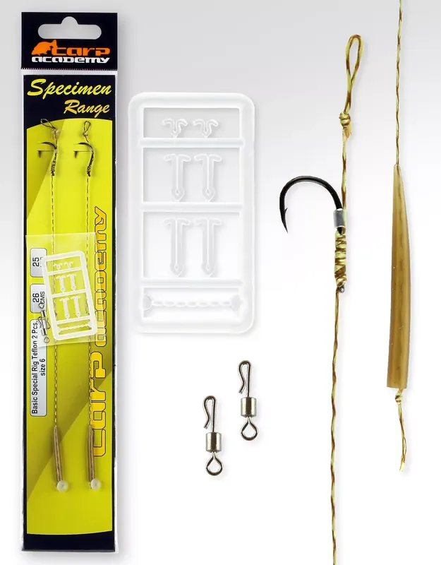 Direct Verzonden CARP ACADEMY Basic Special Rig Teflon 8-as méret 2db/cs - Fi