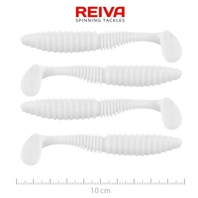 Merkproduct REIVA Zander Power Shad 10cm 4db/cs (Classic White) - Fishin