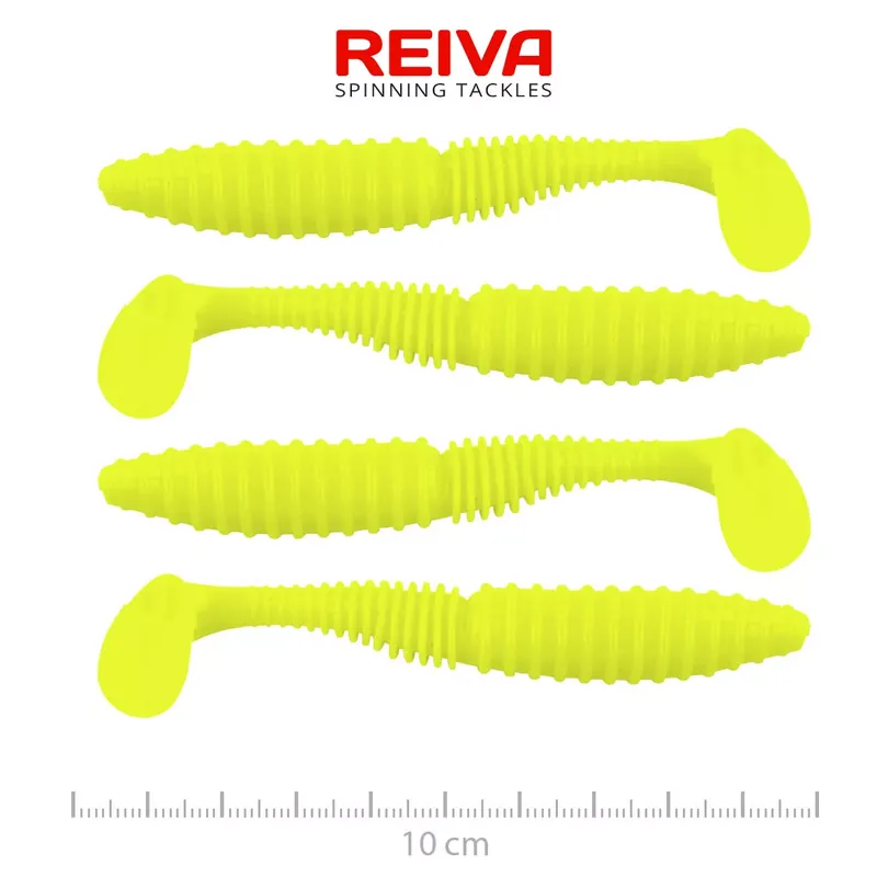 REIVA Zander Power Shad 10cm 4db/cs (Lemonade) - Fishingland Gereduceerde Prijs