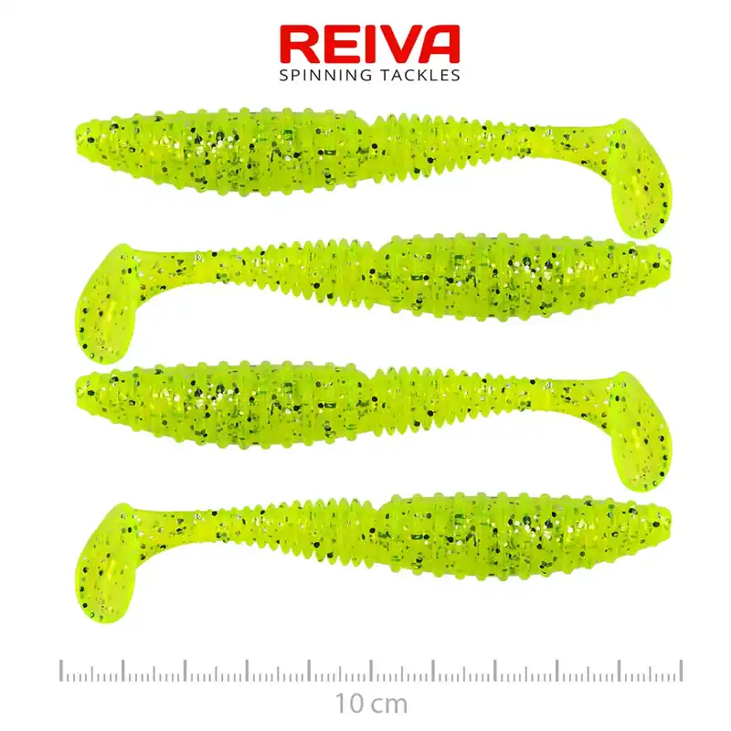 REIVA Zander Power Shad 10cm 4db/cs (Poppy Green) - Fishingl Rechtstreeks Van De Fabrikant