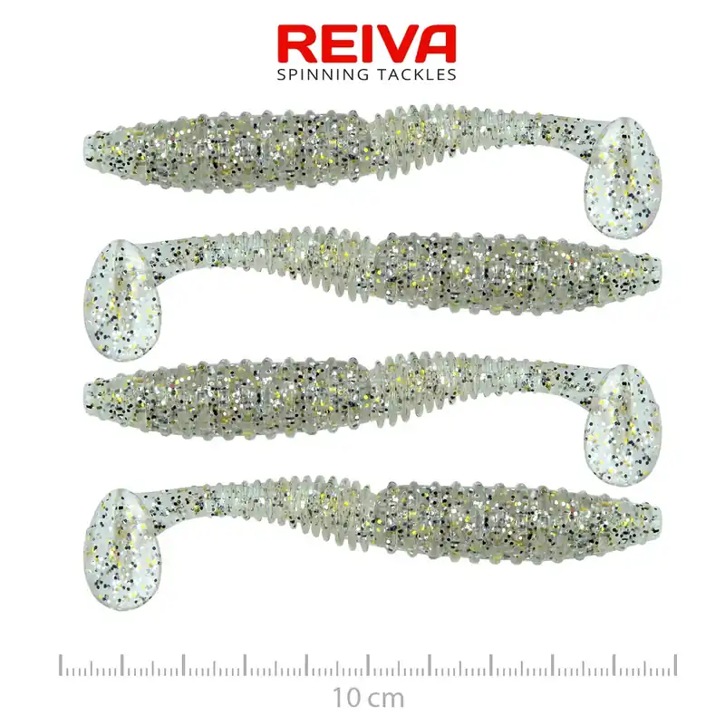 REIVA Zander Power Shad 10cm 4db/cs (Salt and Pepper) - Fish Meest Verkocht