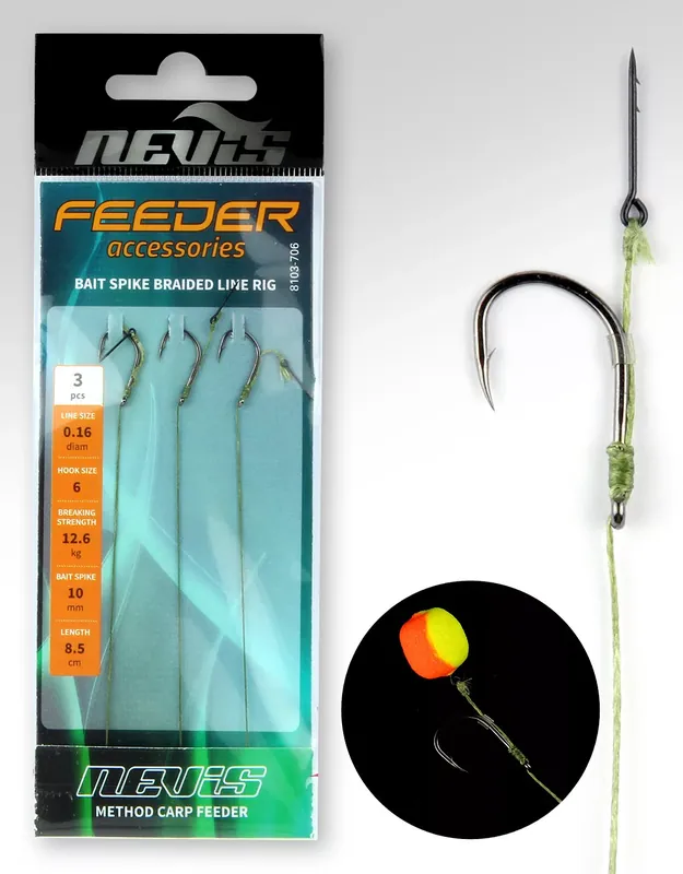Bestseller NEVIS Feeder fonott előke 8, tüskével 3db/cs - Fishingland.h