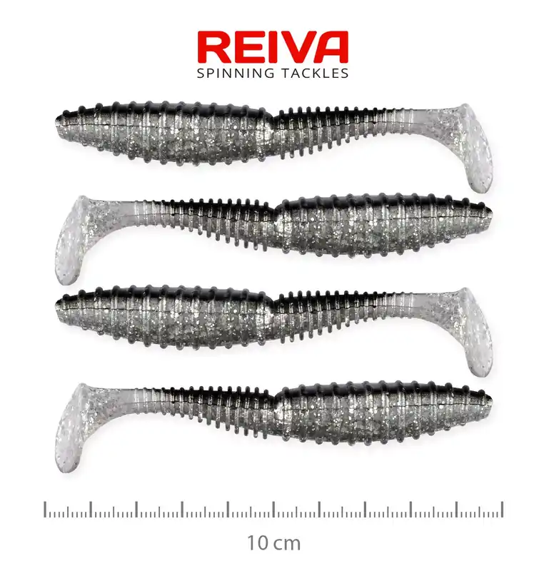 Express Levering REIVA Zander Power Shad 10cm 4db/cs (Flash Bleak) - Fishingl