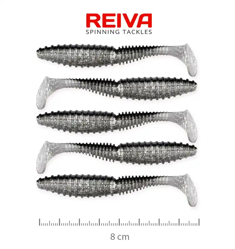 REIVA Zander Power Shad 8cm 5db/cs (Flash Bleak) - Fishingla Shop Nu