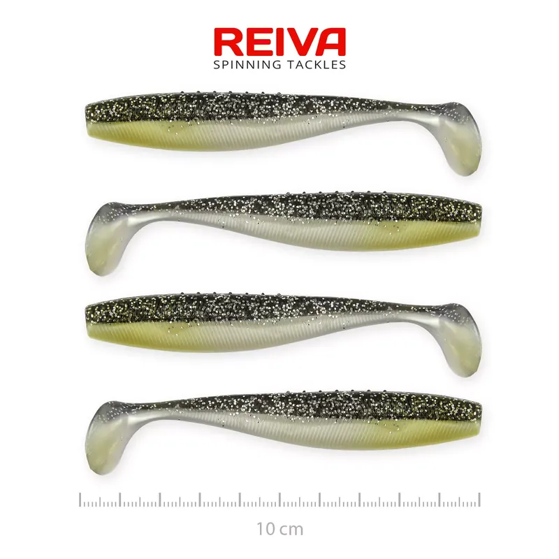 Snelle Levering REIVA Flat Minnow shad 10cm 4db/cs (Moonshine Bleak) - Fishi