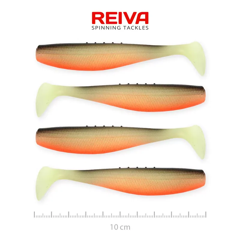 Beperkt Aanbod REIVA Flat Minnow shad 10cm 4db/cs (UV Roach) - Fishingland.