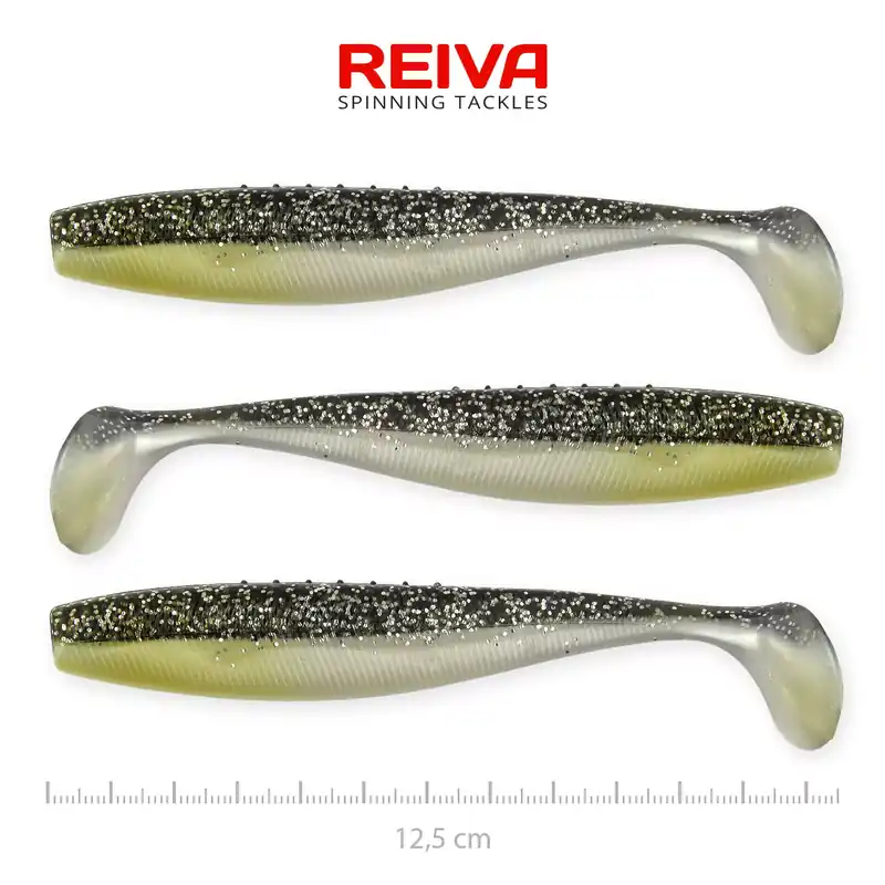Bestel Nu REIVA Flat Minnow shad 12,5cm 3db/cs (Moonshine Bleak) - Fis