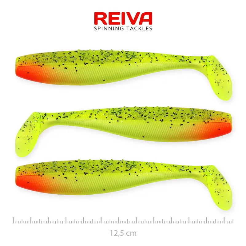 Beperkte Voorraad REIVA Flat Minnow shad 12,5cm 3db/cs (Watermelon) - Fishingl