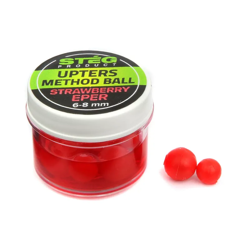 Beperkte Voorraad Stég Upters Method Ball 6-8mm 10db Strawberry - Fishingland.