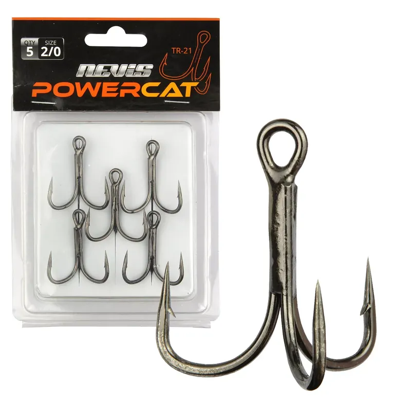 Dagaanbieding NEVIS Powercat Treble Hook 2/0 TR-21 5db
