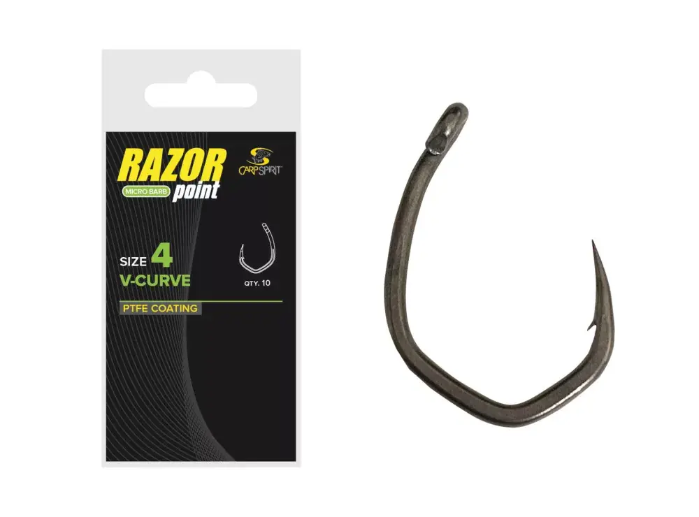 Gratis Retour Carp Spirit V-Curve mikroszakállas horog S8 10db/cs - Fishin