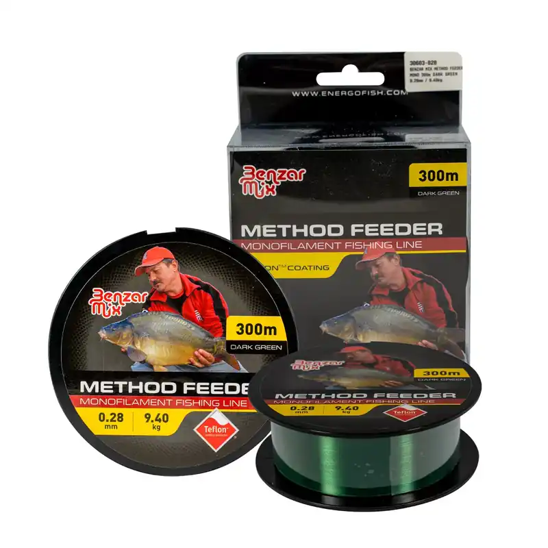 Bestseller ZSINÓR BENZAR METHOD FEEDER MONO DARK GREEN 300M 0.28MM - Fi