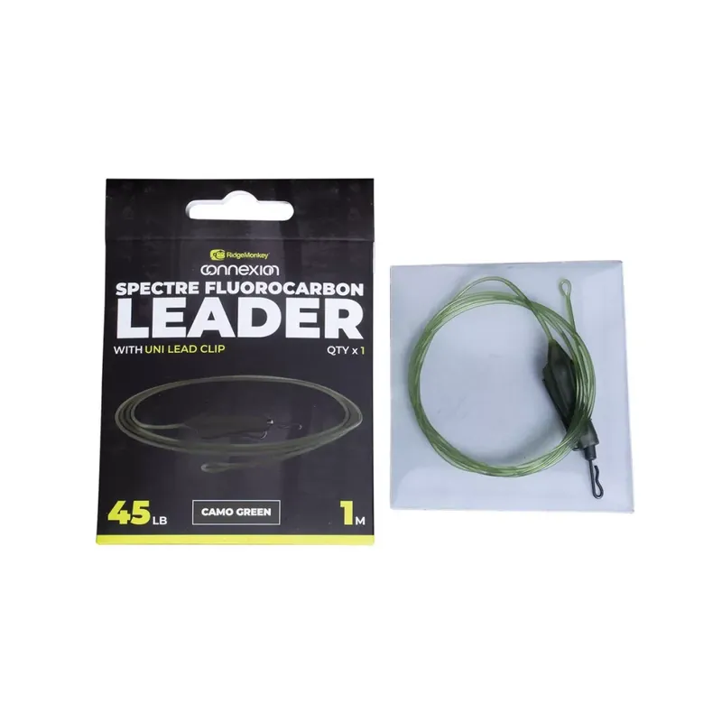Finale Uitverkoop RIDGEMONKEY SPECTRE FLUOROCARBON UNI LEAD CLIP LEADER - CAMO