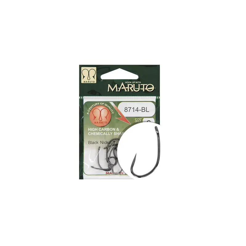 Nu Kopen MARUTO HOROG 8714BL CARP HOOKS HC T.D.E.5° BARBLESS BLACK NI