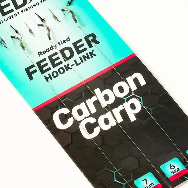 SEDO Carbon Carp Feeder Rig Size 6 - 0.14mm szakállas előköt Meest Verkocht