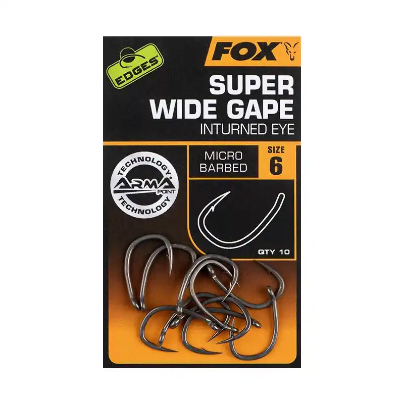 Fox Edges Armapoint Super Wide Gape Inturned Eye Size 6 - Fi Beperkt Aanbod