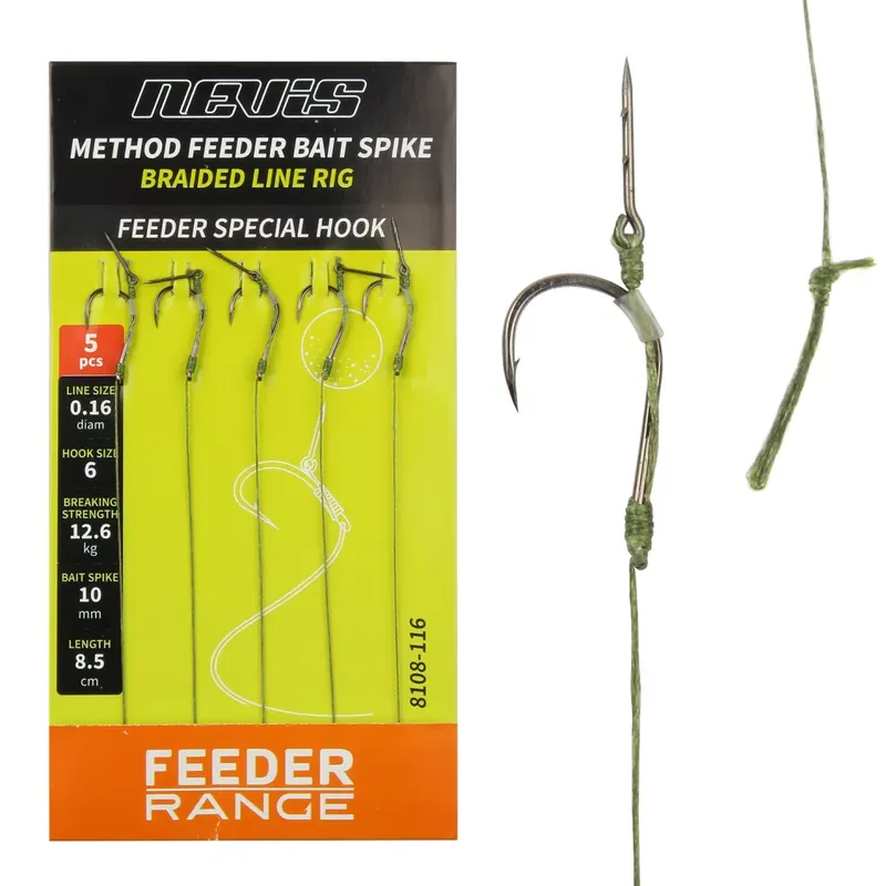 Voordeelprijs NEVIS Feeder fonott előke csalitüskével 12-es 5db/cs. - Fish