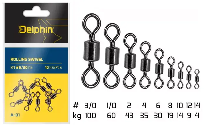 Seizoensaanbieding Rolling Swivel A-01/7db BN/3/0
