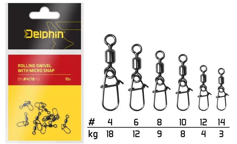 Beperkt Aanbod Rolling swivel with micro snap / 10db 12/4kg - Fishingland.h